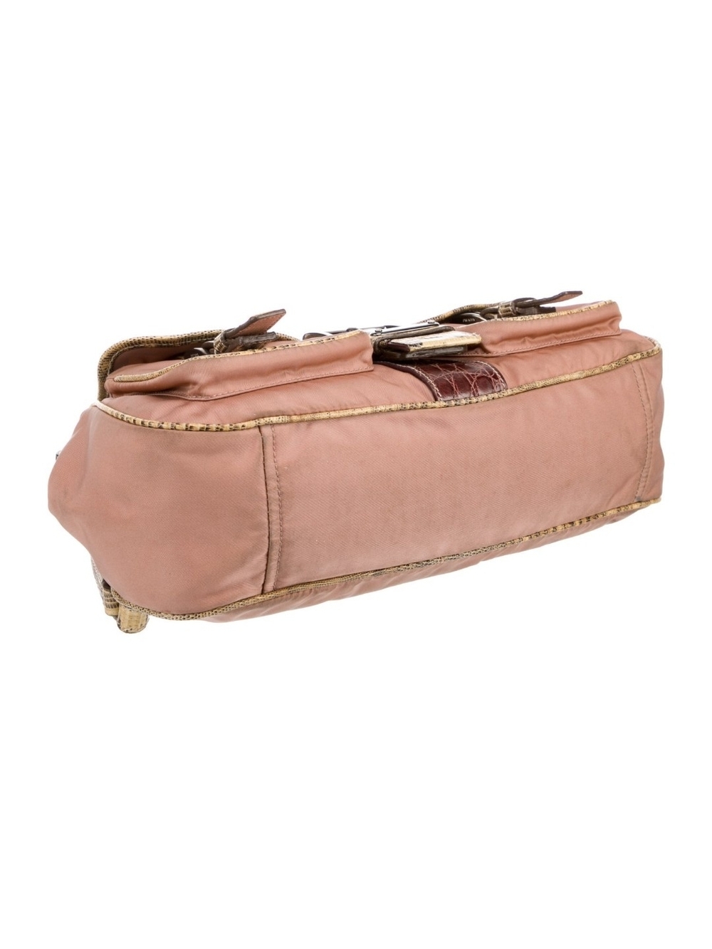 Authentic Prada Blush Pink, Aligator Shoulder Bag with Silver-Tone Hardware - Picture 6 of 16